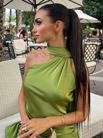 Vestido Largo Elegante sin Hombros para Mujer
