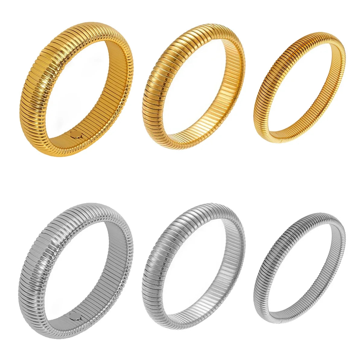 Brazalete de Acero Inoxidable Bañado en Oro 18k Tipo Serpiente