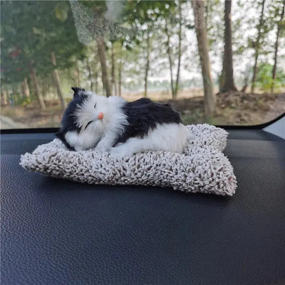 Adorno de Gato Dormilón para Auto – Muñeco de Felpa Decorativo ¡Todo Chido!