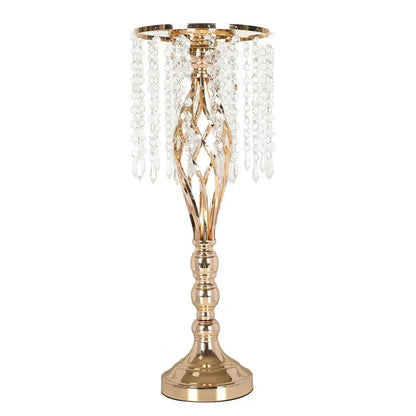 Wedding Decoration Props Iron Art Candle Holder Cable Knit Ornament Flower Rack Dining Table Decor Cross-Border Electroplated Ro