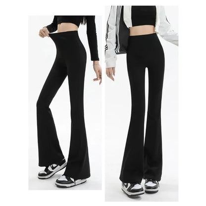 Pantalones Acampanados Mujer Leggings talle alto, sin costuras, pierna ancha, ideales para yoga, gym y uso casual.