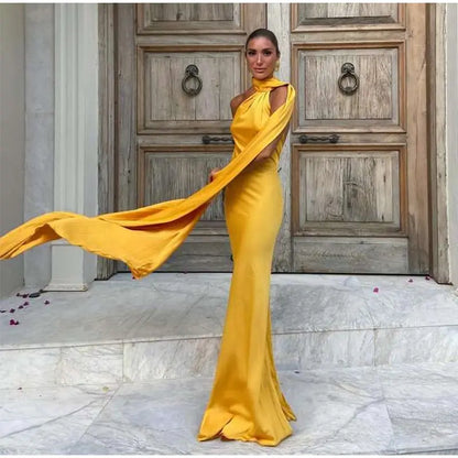 Vestido Largo Elegante sin Hombros para Mujer