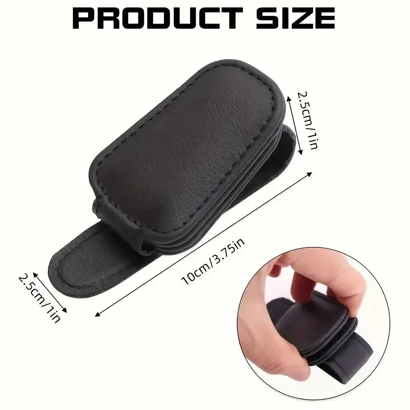 Clip Magnético para Gafas y Tickets – Soporte de Cuero para Auto ¡Todo Chido!