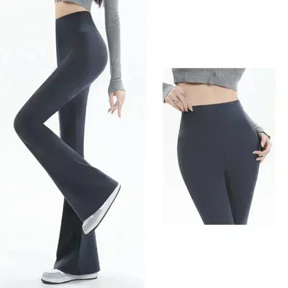 Pantalones Acampanados Mujer Leggings talle alto, sin costuras, pierna ancha, ideales para yoga, gym y uso casual.
