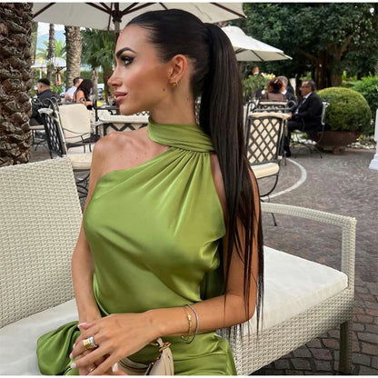 Vestido Largo Elegante sin Hombros para Mujer