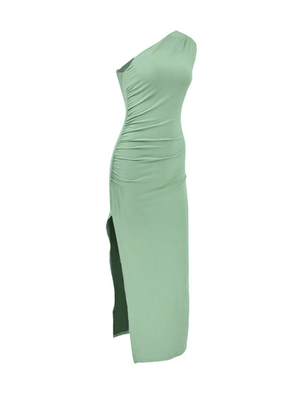 Vestido Largo de Verano Mujer Sexy, con abertura, sin mangas, espalda descubierta, ajustado, ideal para fiesta, club o streetwear elegante.