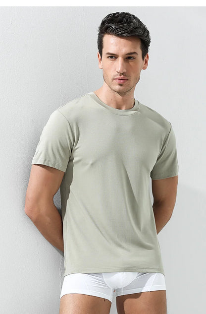 Tshirt Spandex para Hombres Cuello Crew