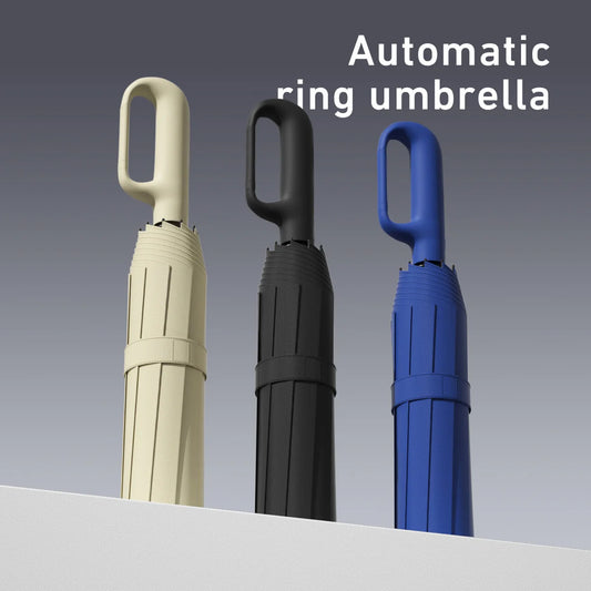 Ring Buckle Design 20 Rib Fully Automatic Umbrella for Men Folding Extra Large Strong Strong Women's Sunshade Double Umbrella