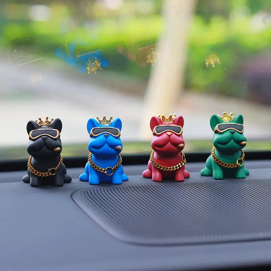 Bulldog de Resina para Consola del Auto – Decoración Moderna Interior ¡Todo Chido!