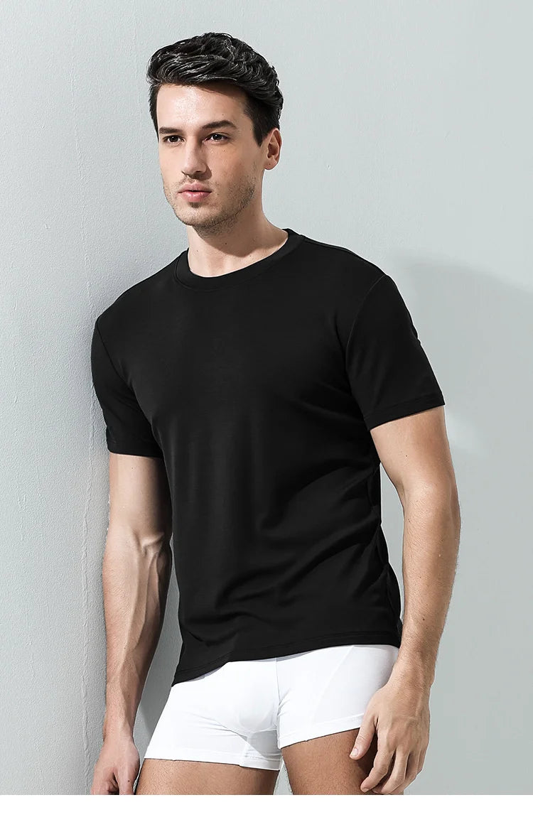 Tshirt Spandex para Hombres Cuello Crew