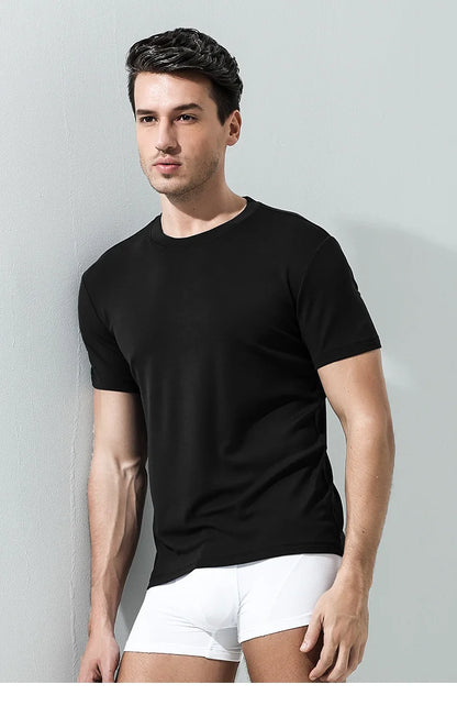 Tshirt Spandex para Hombres Cuello Crew