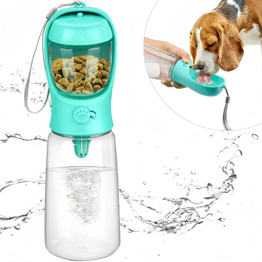 Botella de Agua Portátil para Mascotas – Con Dispensador de Comida y Material de Grado Alimenticio - ¡Todo Chido!
