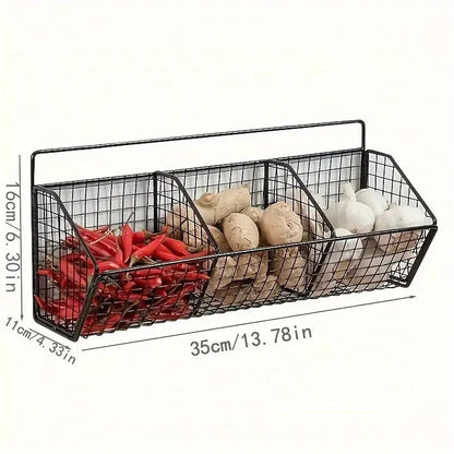 Cesta de Almacenamiento de Cocina Montada en Pared ¡Todo Chido!