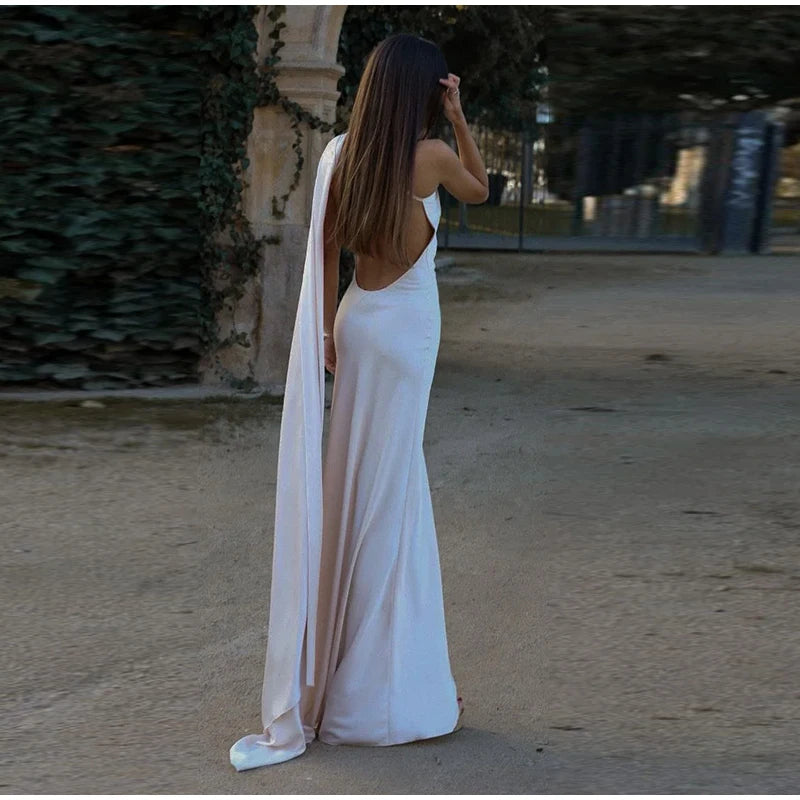 Vestido Largo Elegante sin Hombros para Mujer