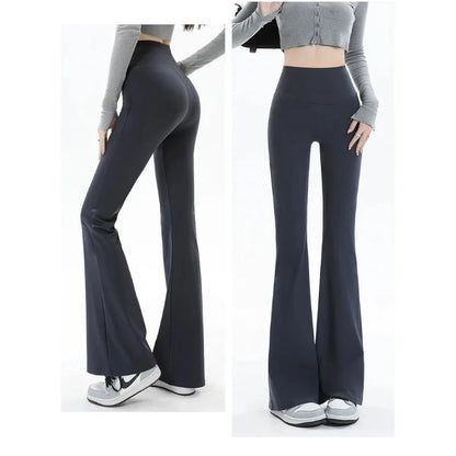 Pantalones Acampanados Mujer Leggings talle alto, sin costuras, pierna ancha, ideales para yoga, gym y uso casual.