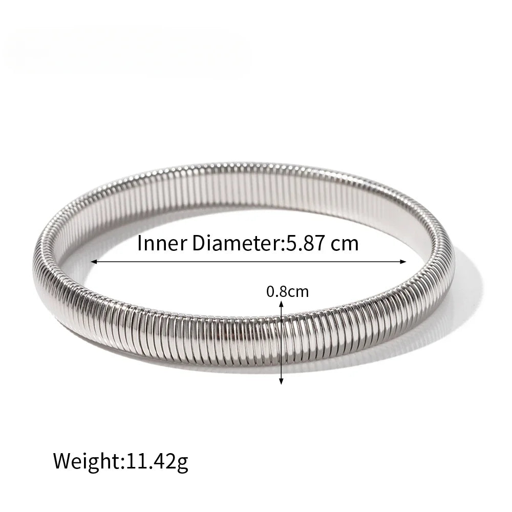 Brazalete de Acero Inoxidable Bañado en Oro 18k Tipo Serpiente