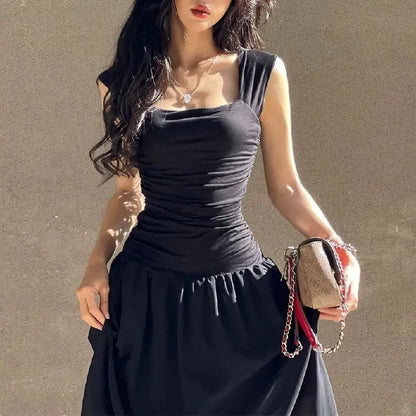 Vestido Largo Elegante WhereMery Vestido bodycon fruncido, talle alto, sexy, ideal primavera-verano ¡Todo Chido!