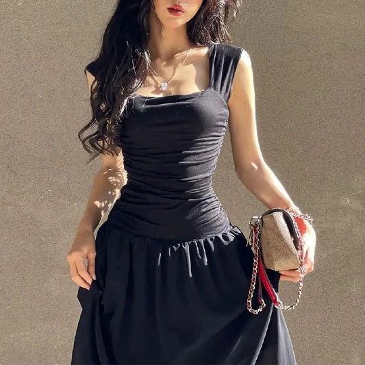 Vestido Largo Elegante WhereMery Vestido bodycon fruncido, talle alto, sexy, ideal primavera-verano ¡Todo Chido!