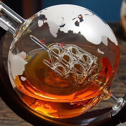 Botella de Cristal para Licor en forma de Mundo