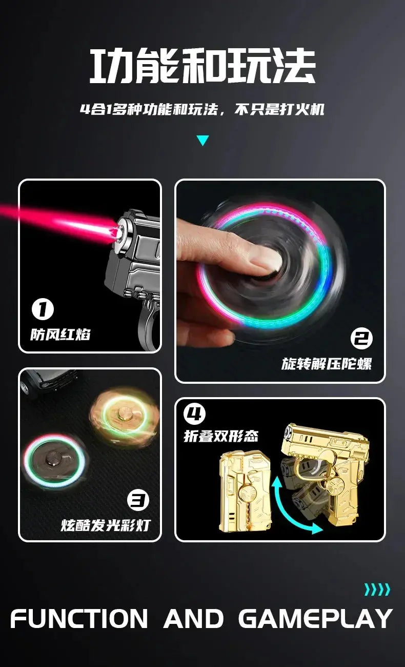 Encendedor Pistola Giratoria 2025 – Multifuncional, antiviento - ¡Todo Chido!