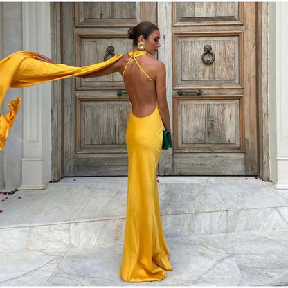 Vestido Largo Elegante sin Hombros para Mujer