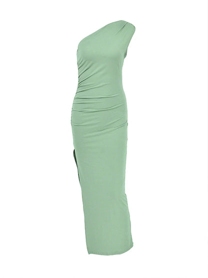 Vestido Largo de Verano Mujer Sexy, con abertura, sin mangas, espalda descubierta, ajustado, ideal para fiesta, club o streetwear elegante.
