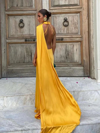 Vestido Largo Elegante sin Hombros para Mujer