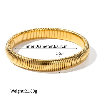 Brazalete de Acero Inoxidable Bañado en Oro 18k Tipo Serpiente