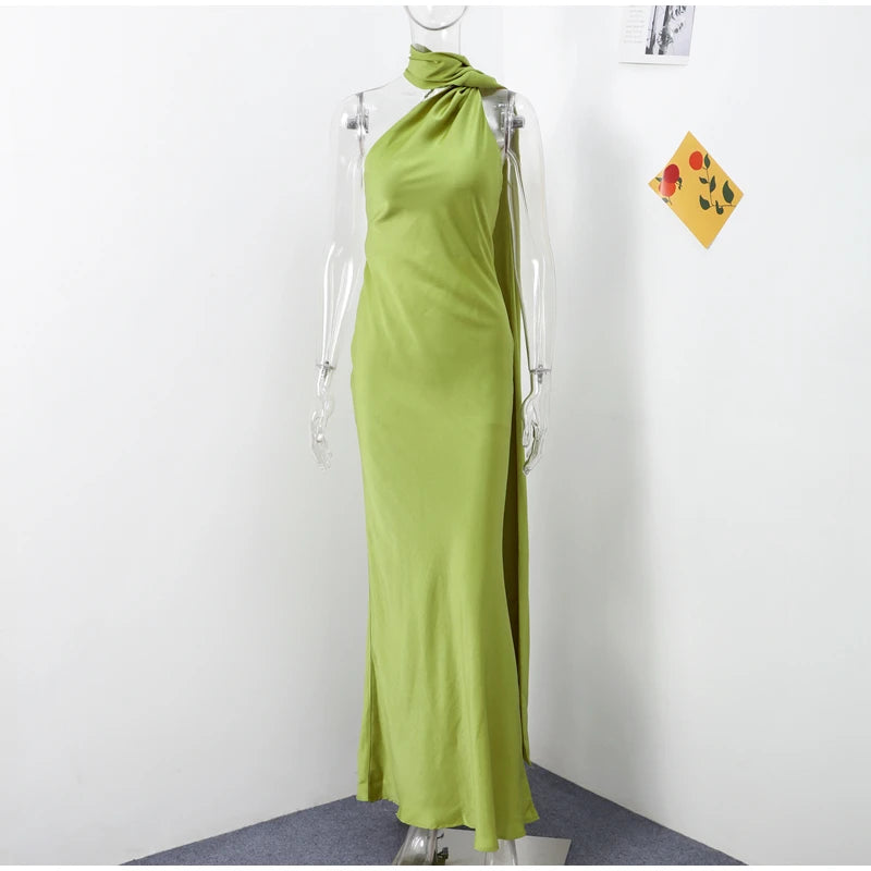 Vestido Largo Elegante sin Hombros para Mujer