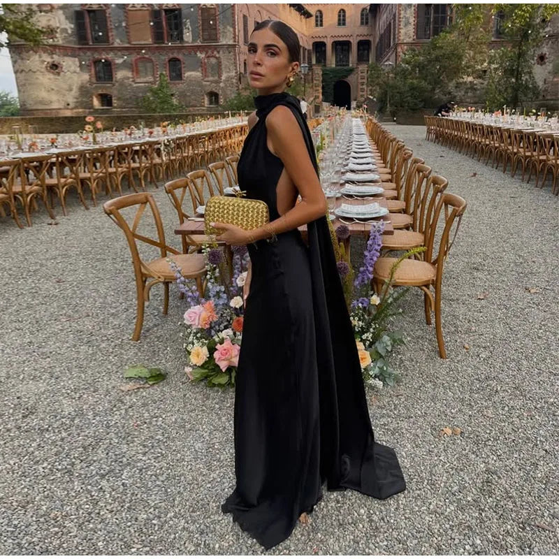 Vestido Largo Elegante sin Hombros para Mujer