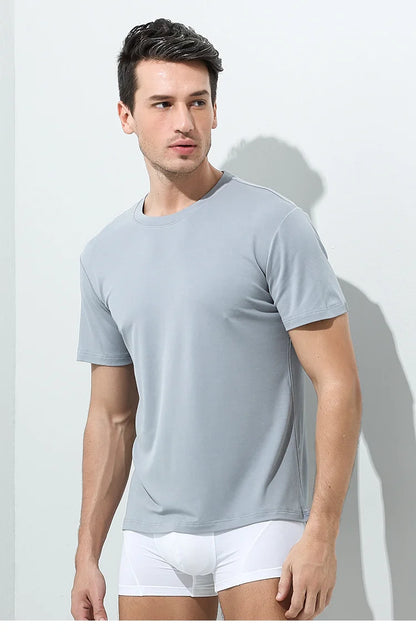 Tshirt Spandex para Hombres Cuello Crew