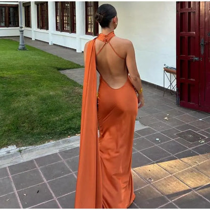 Vestido Largo Elegante sin Hombros para Mujer