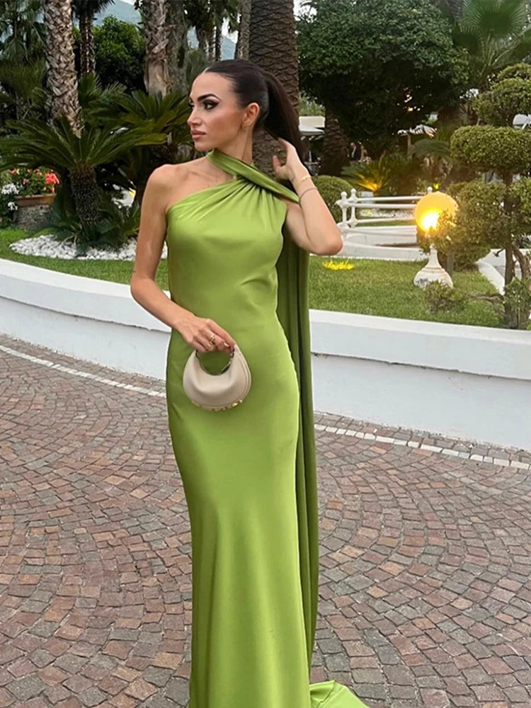 Vestido Largo Elegante sin Hombros para Mujer