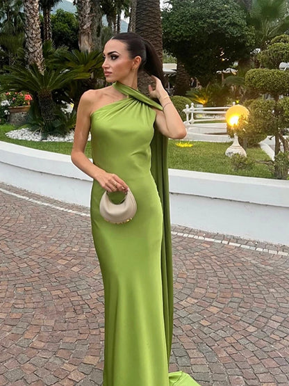 Vestido Largo Elegante sin Hombros para Mujer