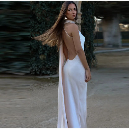 Vestido Largo Elegante sin Hombros para Mujer