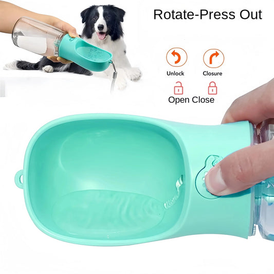 Botella de Agua Portátil para Mascotas – Con Dispensador de Comida y Material de Grado Alimenticio - ¡Todo Chido!