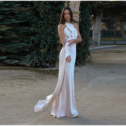 Vestido Largo Elegante sin Hombros para Mujer