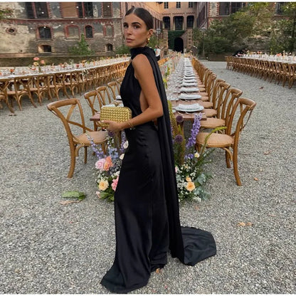 Vestido Largo Elegante sin Hombros para Mujer