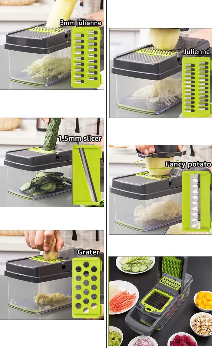 Cortador De Verduras Multifuncional Rallador Manual Para Frutas y Quesos ¡Todo Chido!