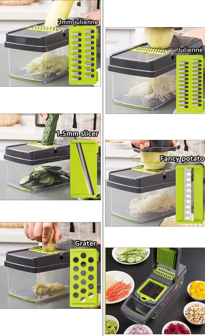 Cortador De Verduras Multifuncional Rallador Manual Para Frutas y Quesos ¡Todo Chido!