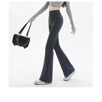 Pantalones Acampanados Mujer Leggings talle alto, sin costuras, pierna ancha, ideales para yoga, gym y uso casual.