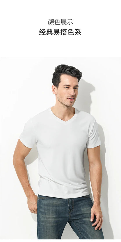 Tshirt Spandex para Hombres Cuello Crew