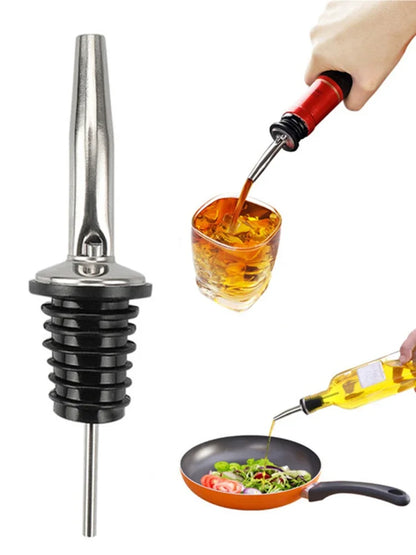 Tapón y Vertedor de Botella Acero Inoxidable (1/2/3/4 Pzas)