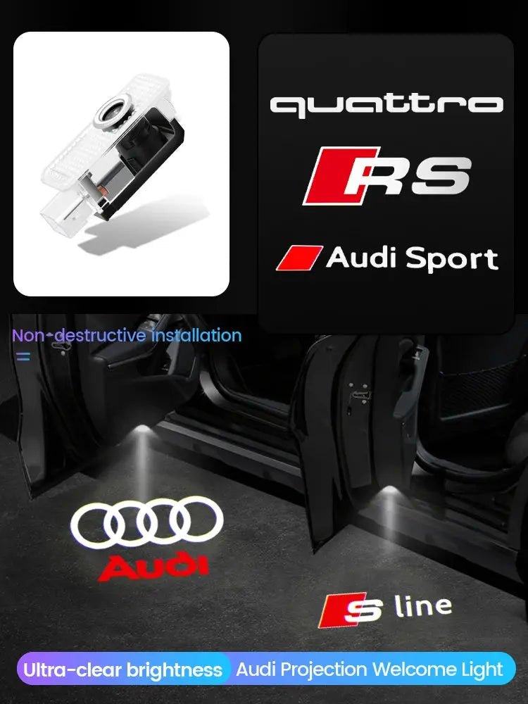 Luces de Bienvenida LED para Puerta – Proyector Decorativo Compatible con Audi - ¡Todo Chido!