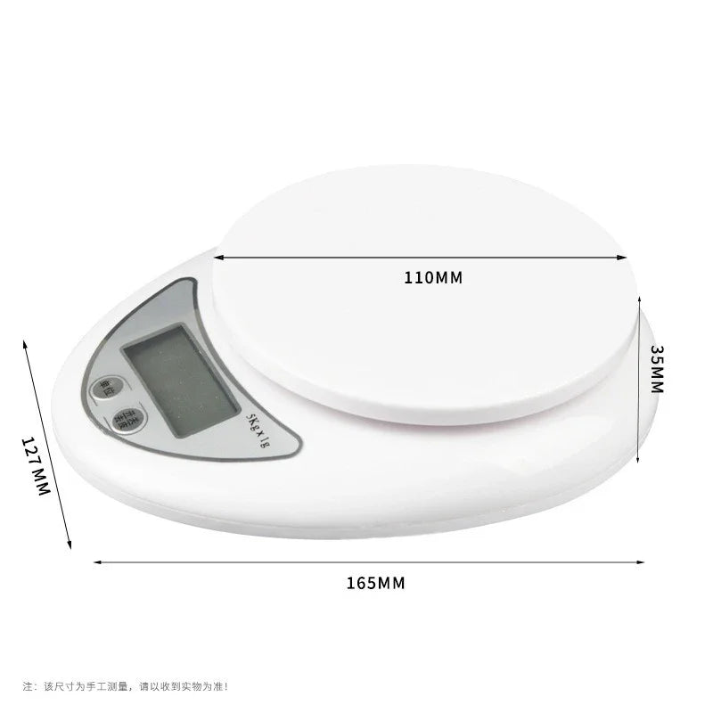 Báscula Digital Portátil 5kg con Bandeja