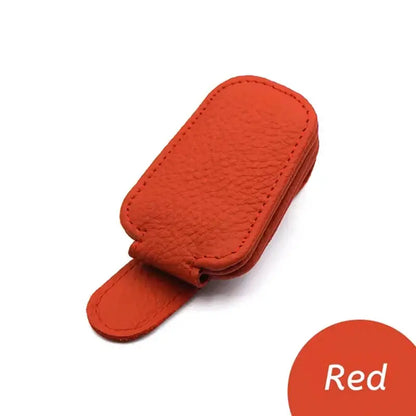 Clip Magnético para Gafas y Tickets – Soporte de Cuero para Auto ¡Todo Chido!
