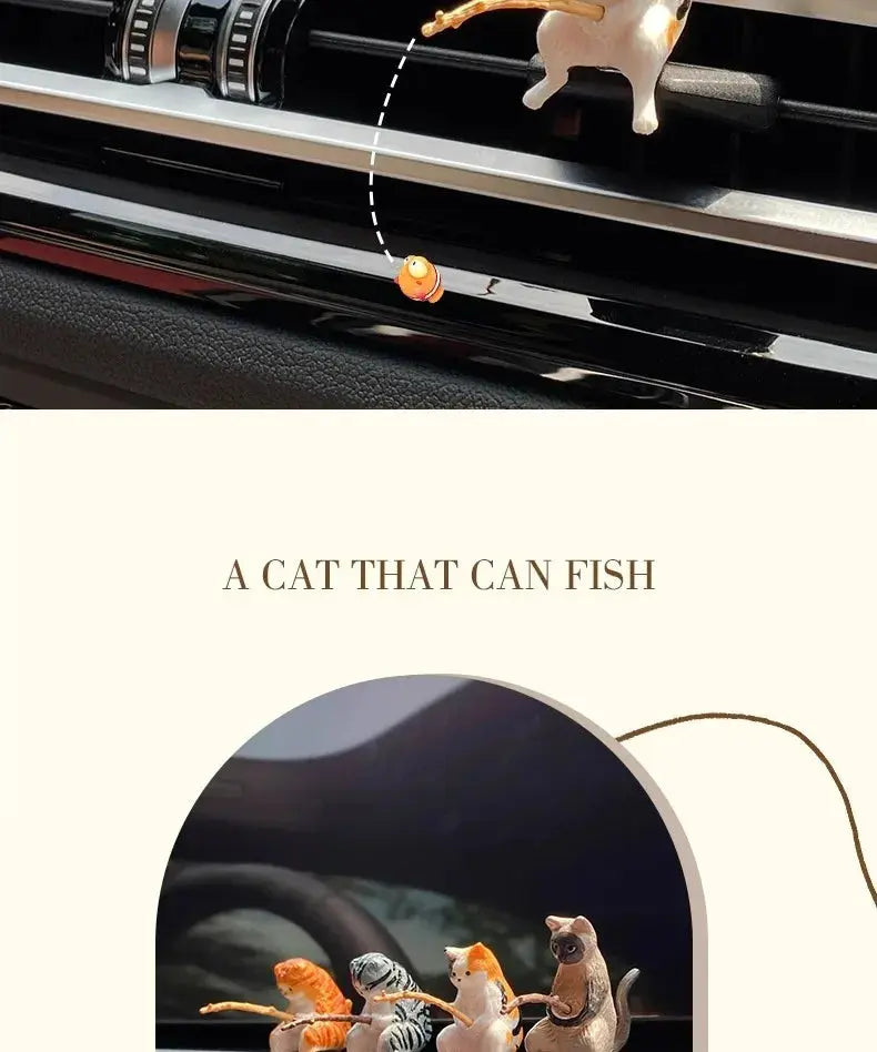 Gato Pescador Decoración Auto – Con gafas y pipa ¡Todo Chido!