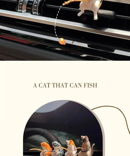Gato Pescador Decoración Auto – Con gafas y pipa ¡Todo Chido!
