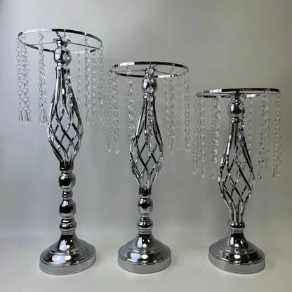 Wedding Decoration Props Iron Art Candle Holder Cable Knit Ornament Flower Rack Dining Table Decor Cross-Border Electroplated Ro
