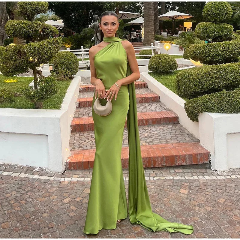 Vestido Largo Elegante sin Hombros para Mujer
